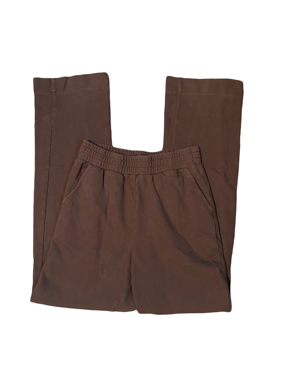 nuuds Women's Brown Straight-Leg Elastic-Waist Pants